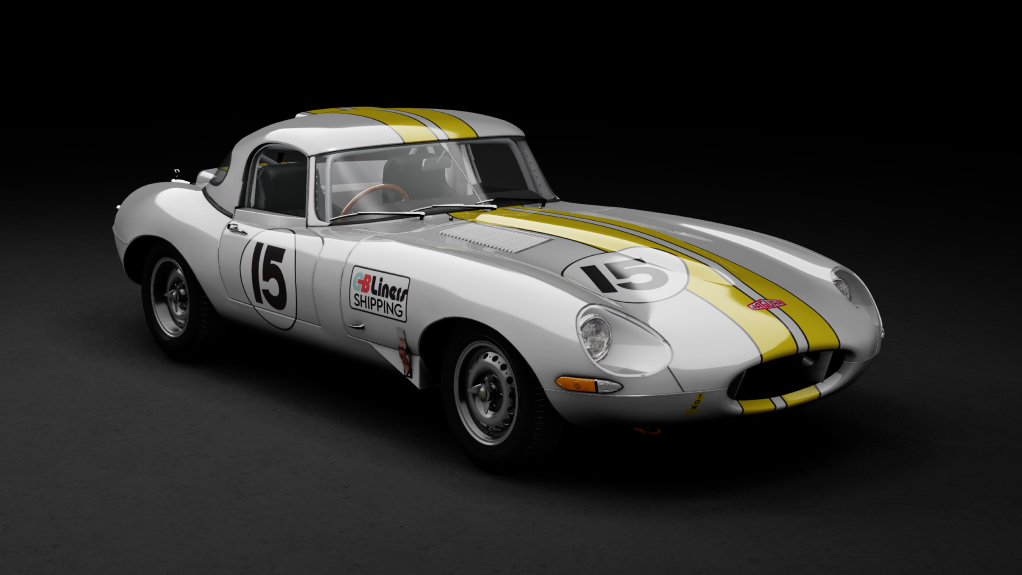 GTC60 Jaguar E-type Lightweight, skin 15_white_yellow_stripe