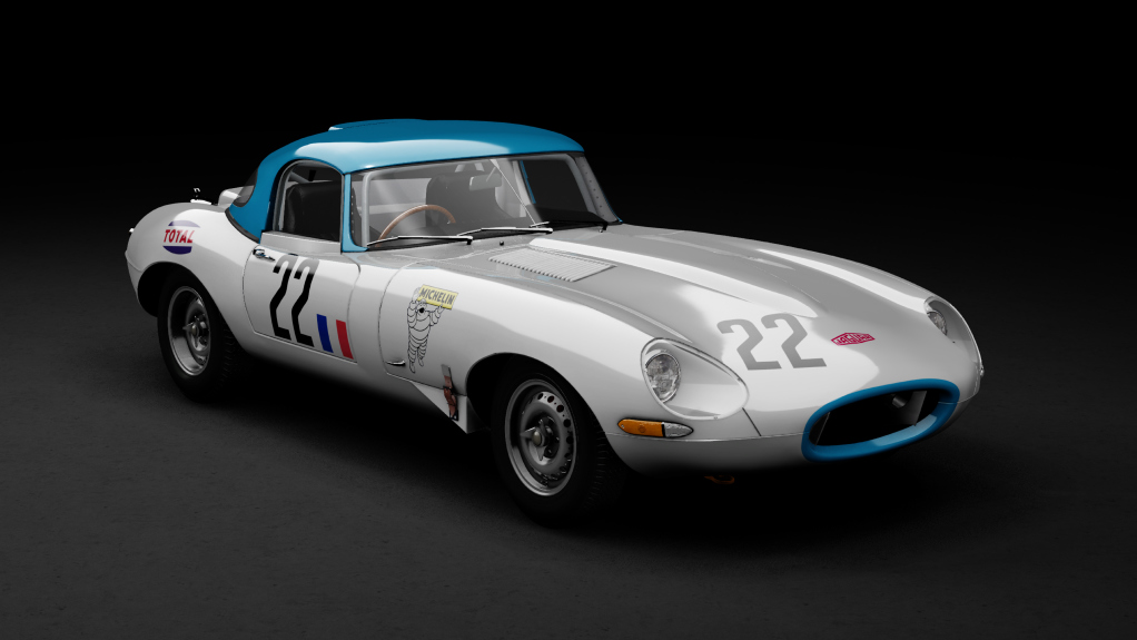 GTC60 Jaguar E-type Lightweight, skin 22_white_blue_top
